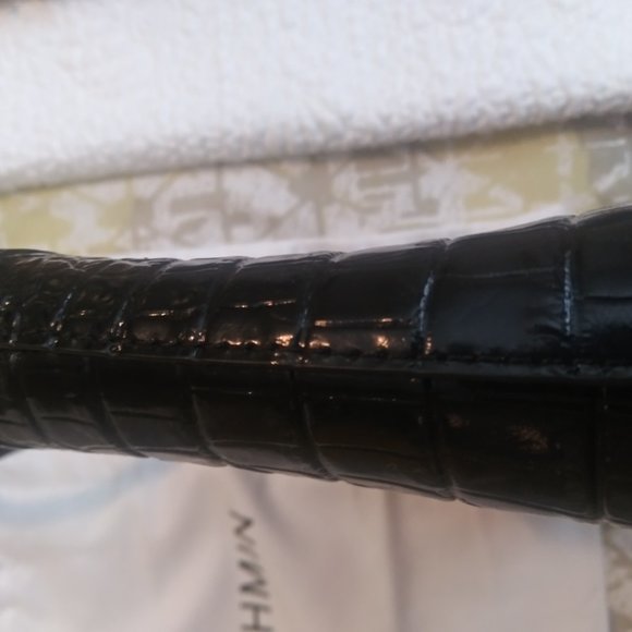 NWOT Brahmin Black Crocodile Shiny Leather Shoulder Bag - Picture 12 of 12